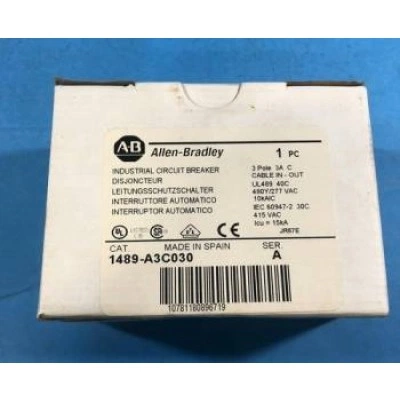 1489-A3C030 CIRCUIT BREAKER 3 AMP 3 POLE 277 VAC Allen Bradley 1489-A3C030 CIRCUIT BREAKER 3 AMP 3 POLE 277 VAC Allen Bradley